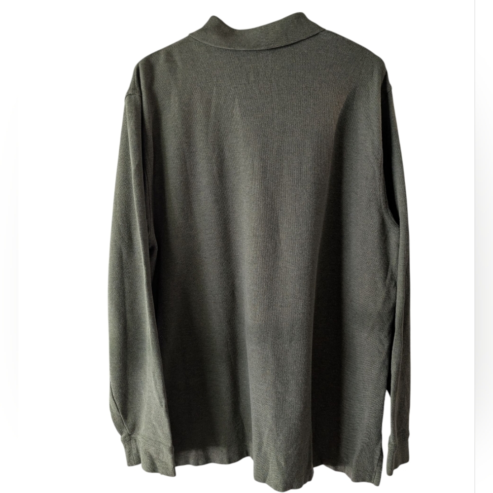 Brooks Brothers 346 Longsleeve Olive Green Polo Shirt L - Picture 3 of 4